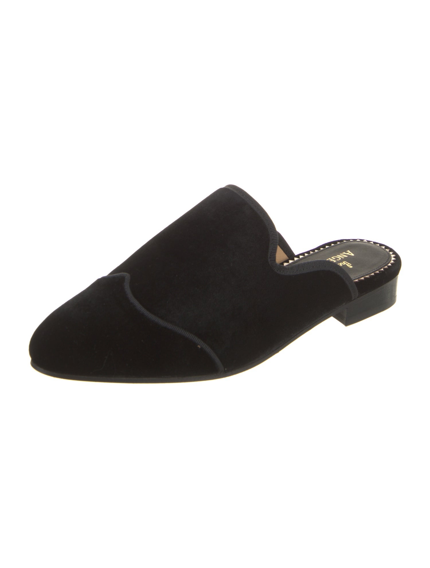 The Office of Angela Scott Velvet Grosgrain Trim Mules