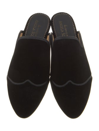 The Office of Angela Scott Velvet Grosgrain Trim Mules