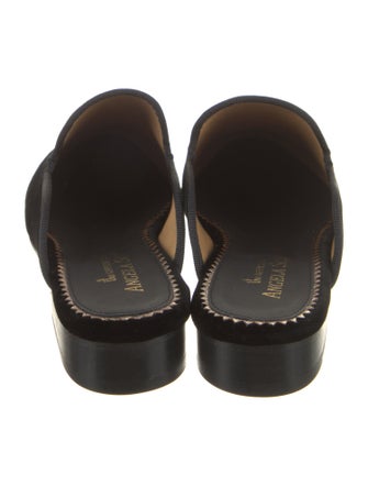 The Office of Angela Scott Velvet Grosgrain Trim Mules