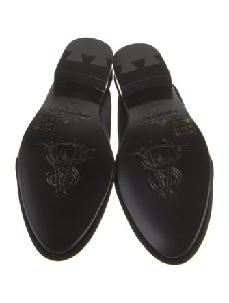 The Office of Angela Scott Velvet Grosgrain Trim Mules