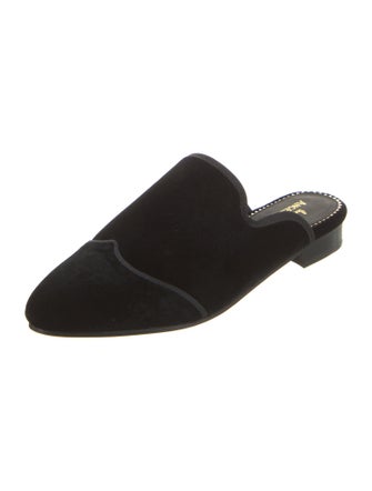 The Office of Angela Scott Velvet Grosgrain Trim Mules
