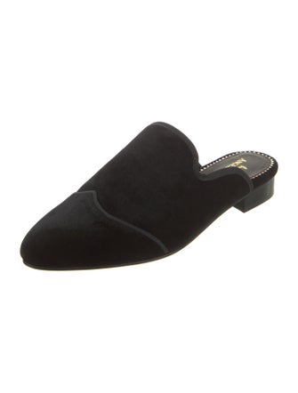 The Office of Angela Scott Velvet Grosgrain Trim Mules