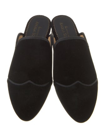 The Office of Angela Scott Velvet Grosgrain Trim Mules