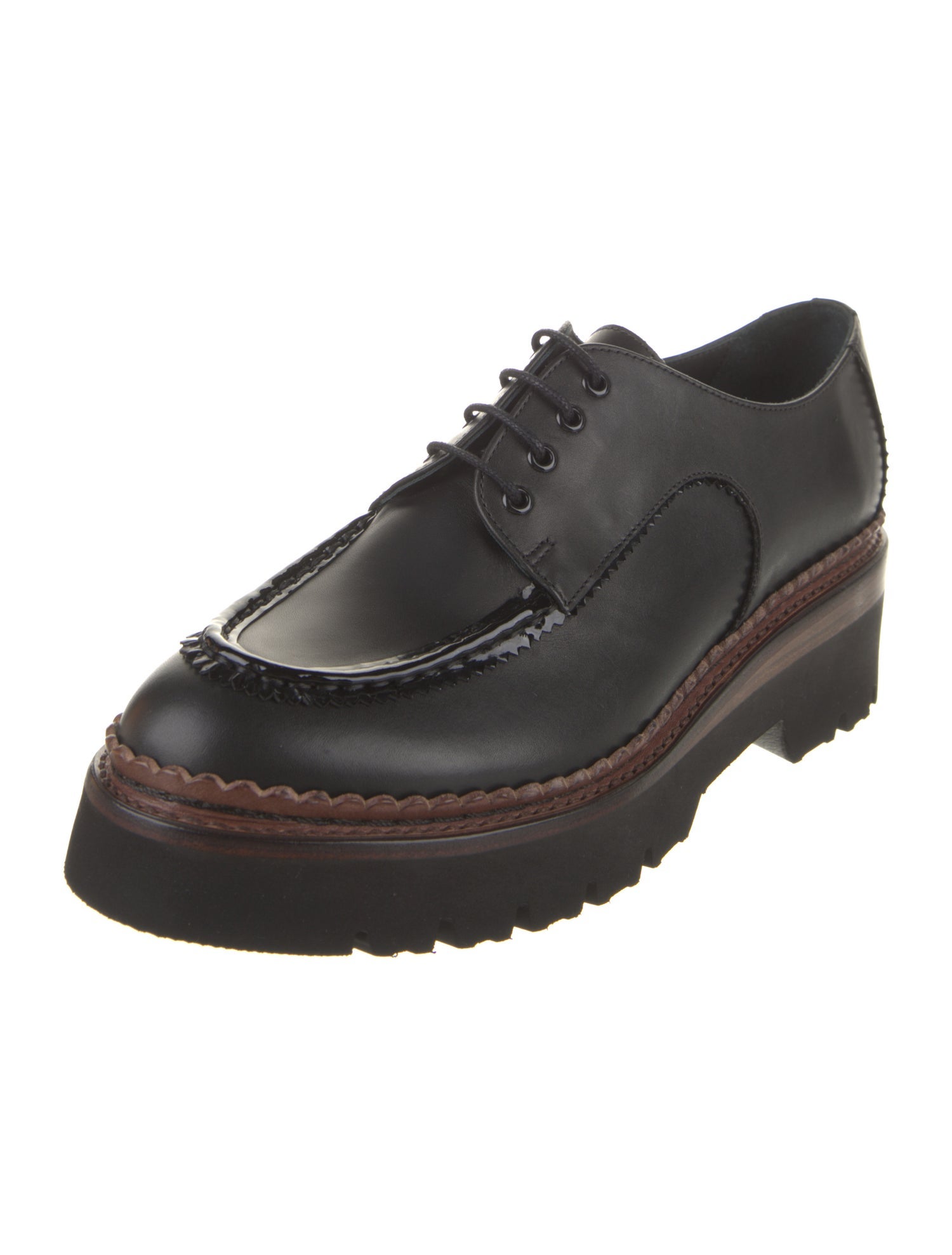 The Office of Angela Scott Leather Scalloped Accent Oxfords