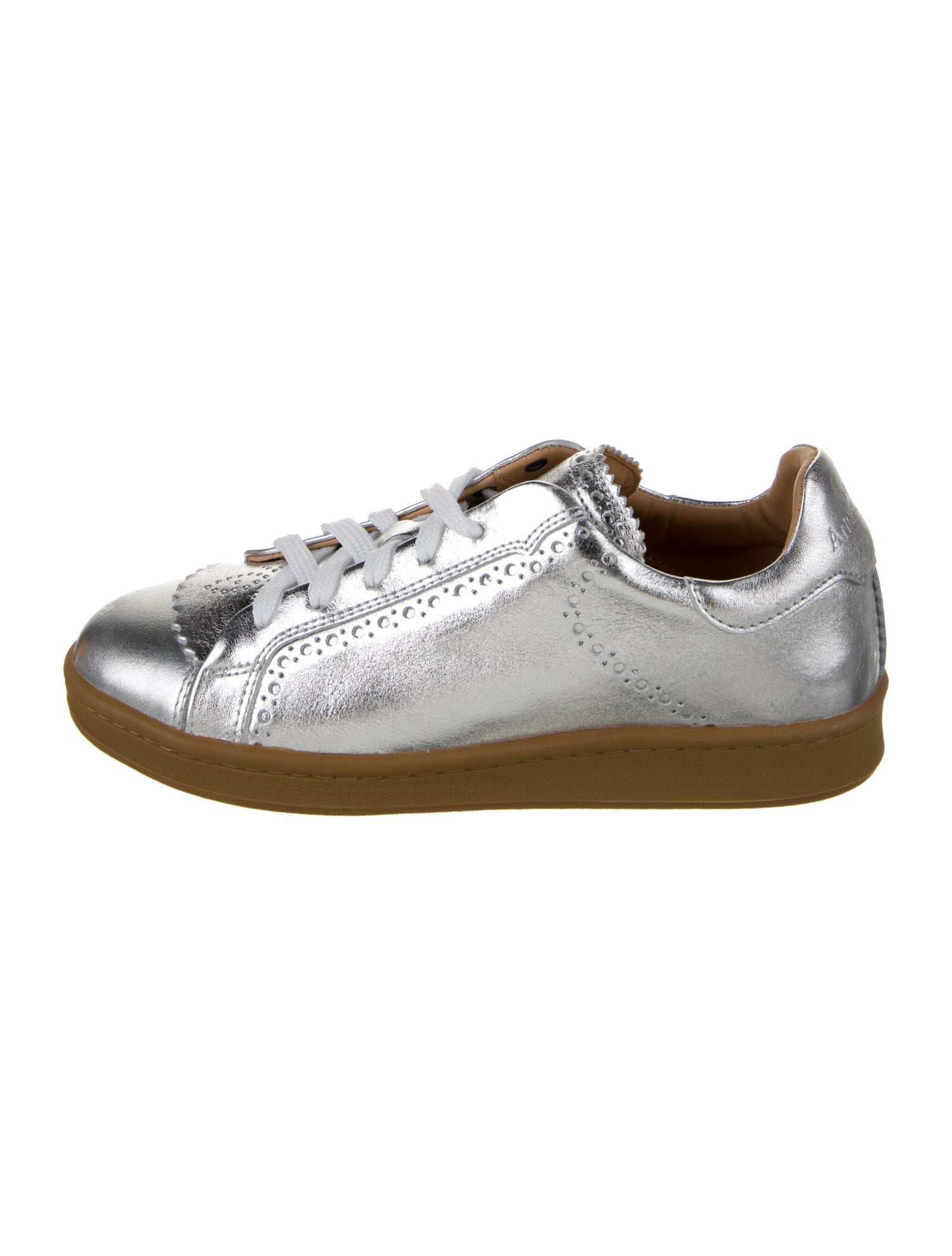 The Office of Angela Scott Leather Scalloped Accent Sneakers