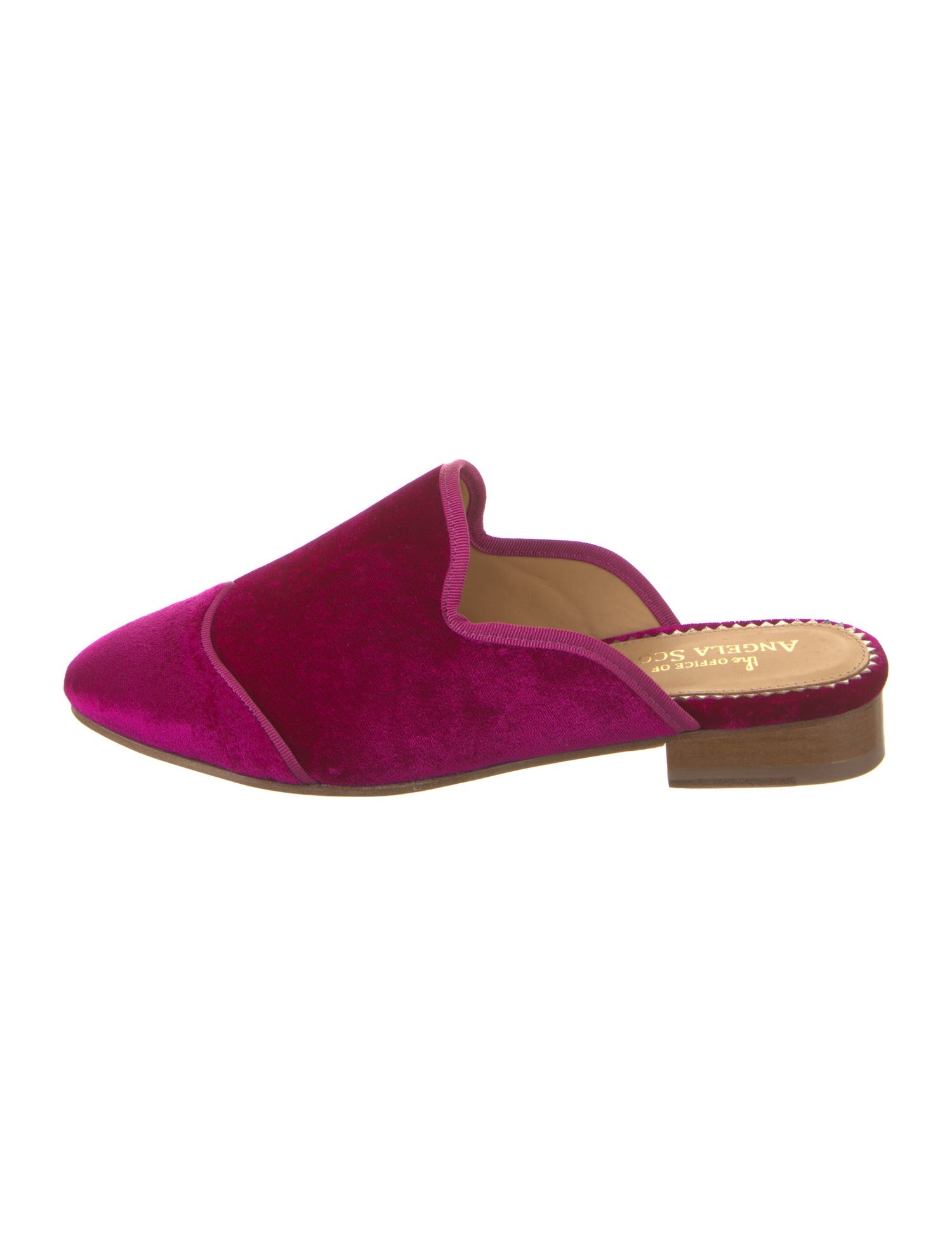 The Office of Angela Scott Velvet Grosgrain Trim Mules