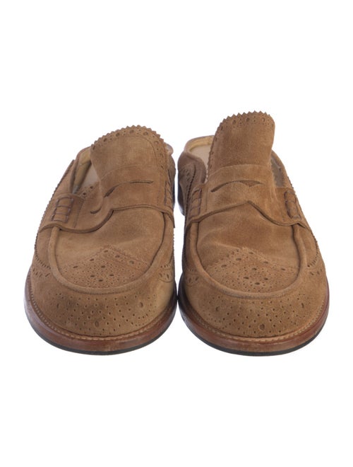 The Office of Angela Scott Suede Lasercut Accents Mules