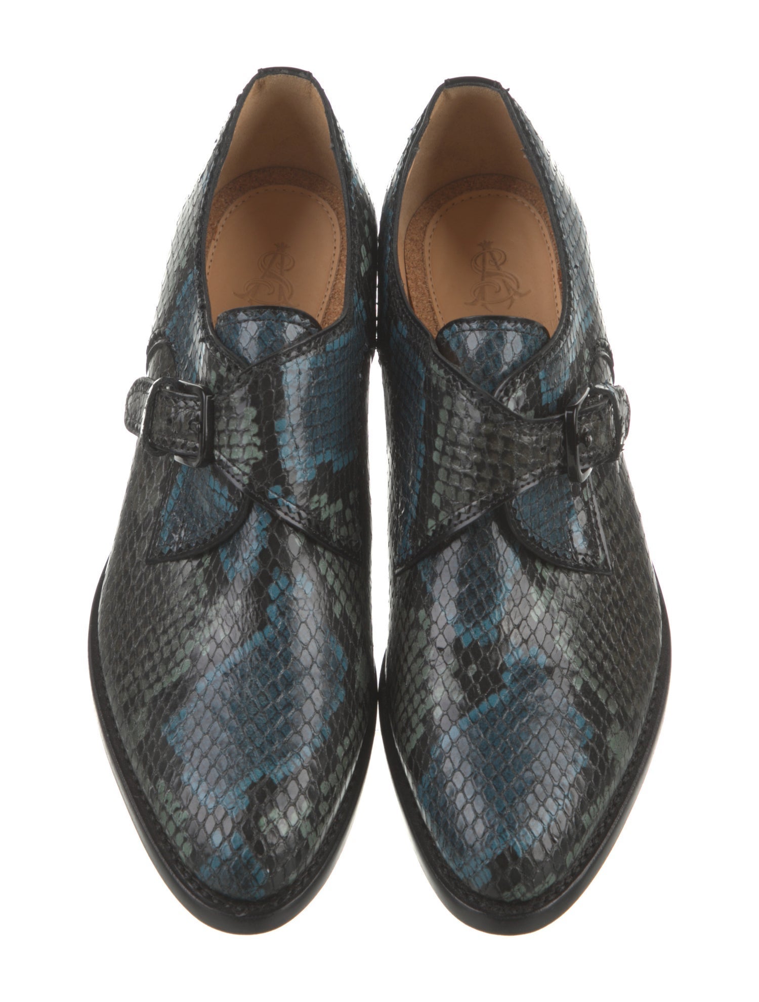 The Office of Angela Scott Embossed Leather Animal Print Pumps