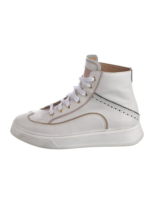 The Office of Angela Scott Leather Wedge Sneakers