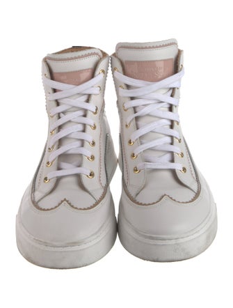 The Office of Angela Scott Leather Wedge Sneakers