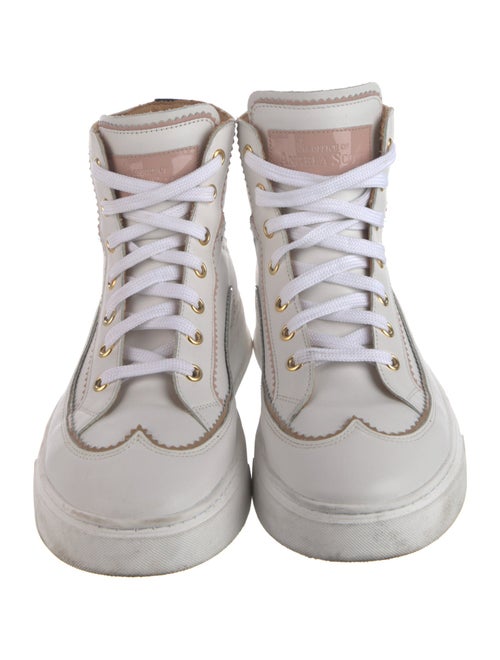 The Office of Angela Scott Leather Wedge Sneakers