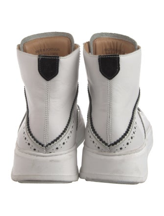 The Office of Angela Scott Leather Wedge Sneakers