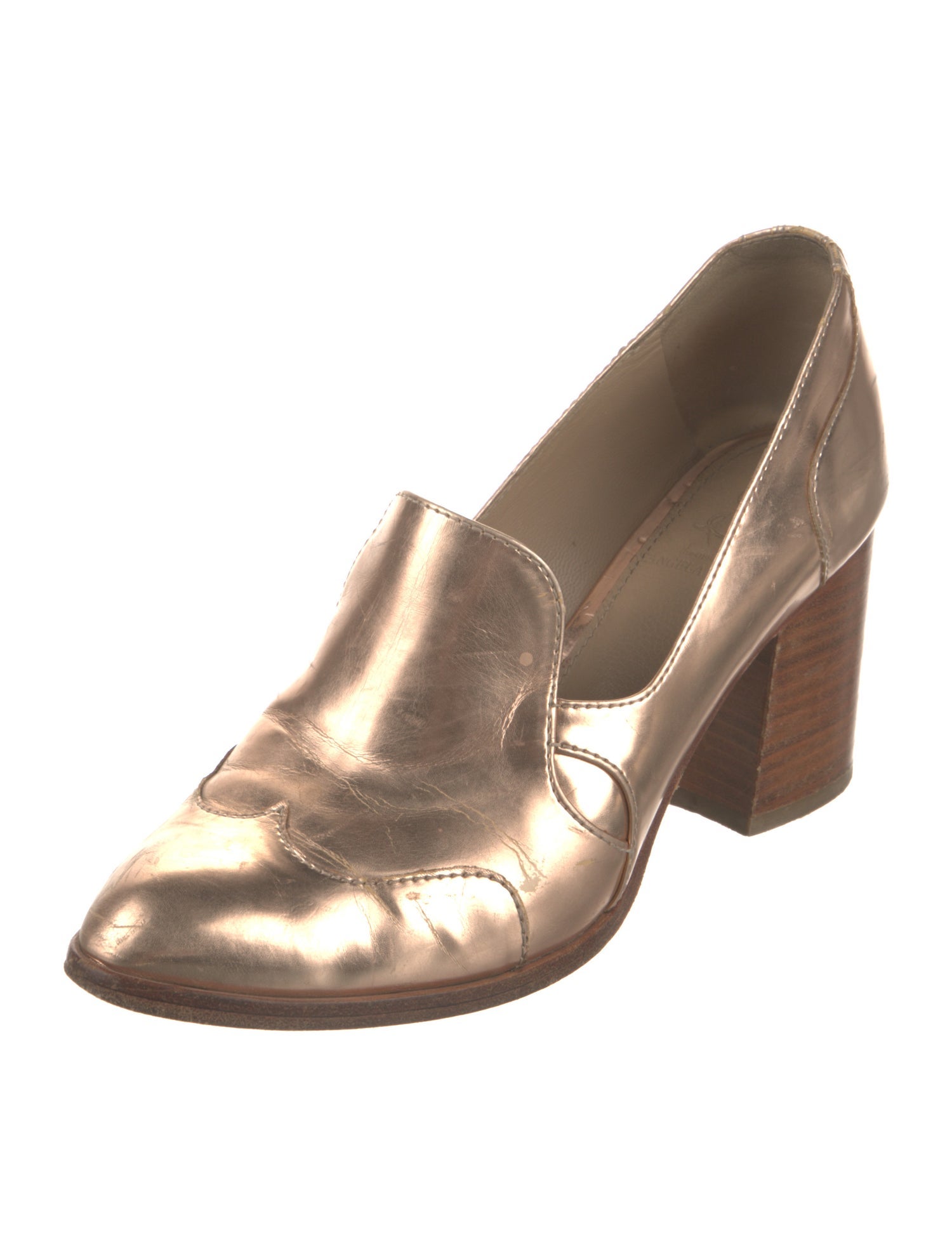 The Office of Angela Scott Patent Leather Slingback Pumps