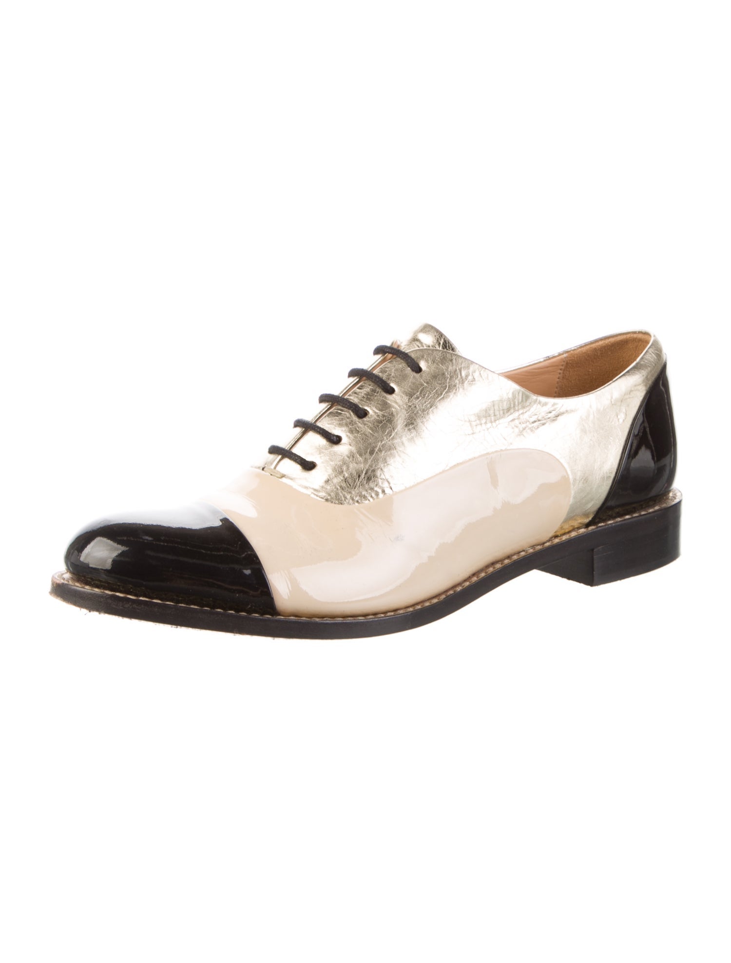 The Office of Angela Scott Patent Leather Printed Sneakers