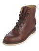 The Office of Angela Scott Leather Lasercut Accents Lace-Up Boots