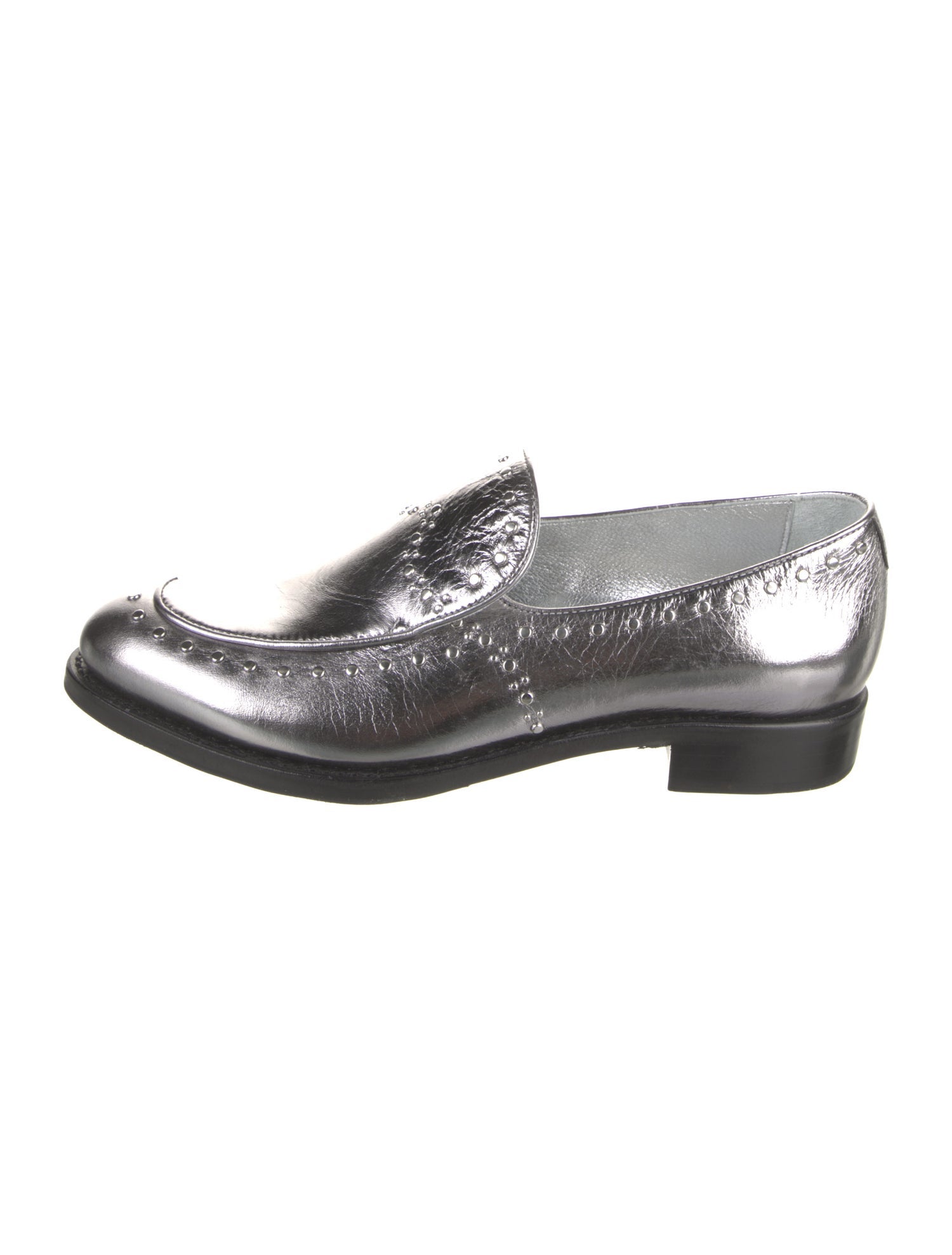 The Office of Angela Scott Leather Studded Accents Loafers