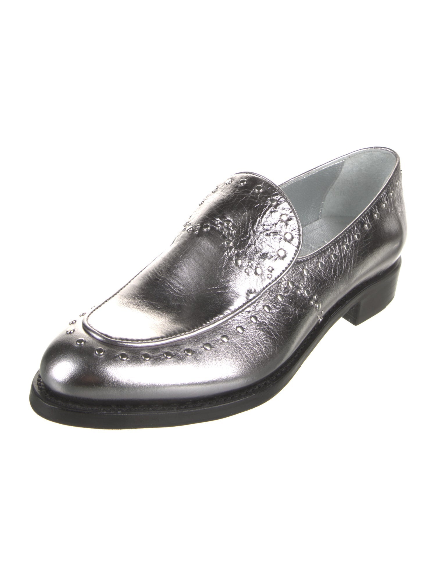 The Office of Angela Scott Leather Studded Accents Loafers