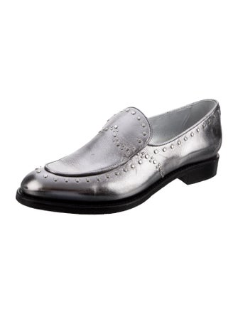 The Office of Angela Scott Leather Studded Accents Loafers
