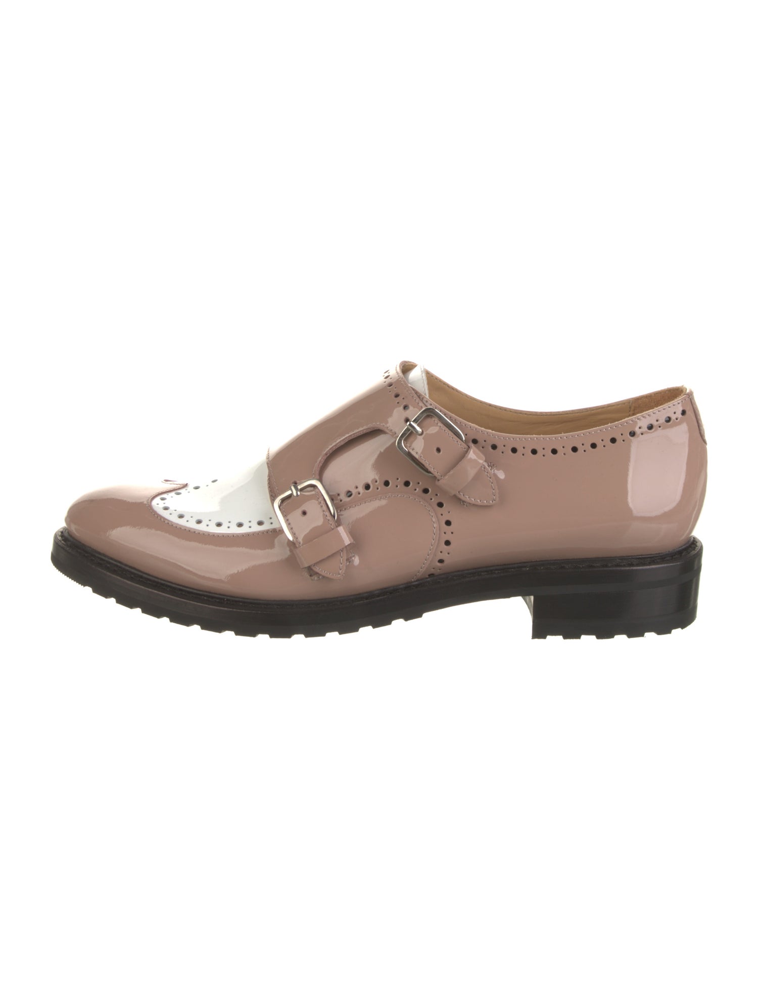 The Office of Angela Scott Patent Leather Colorblock Pattern Oxfords