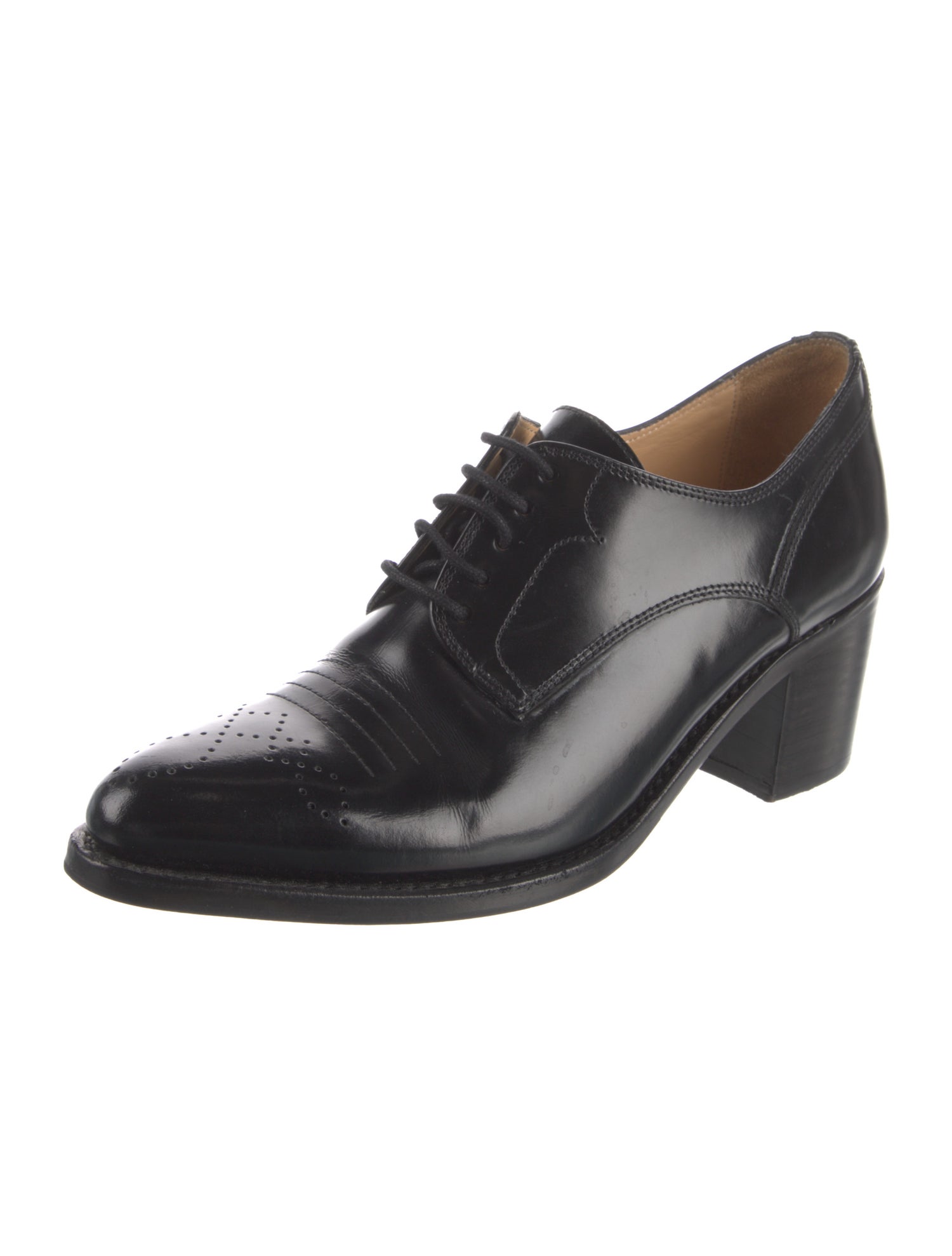 The Office of Angela Scott Leather Lasercut Accents Oxfords