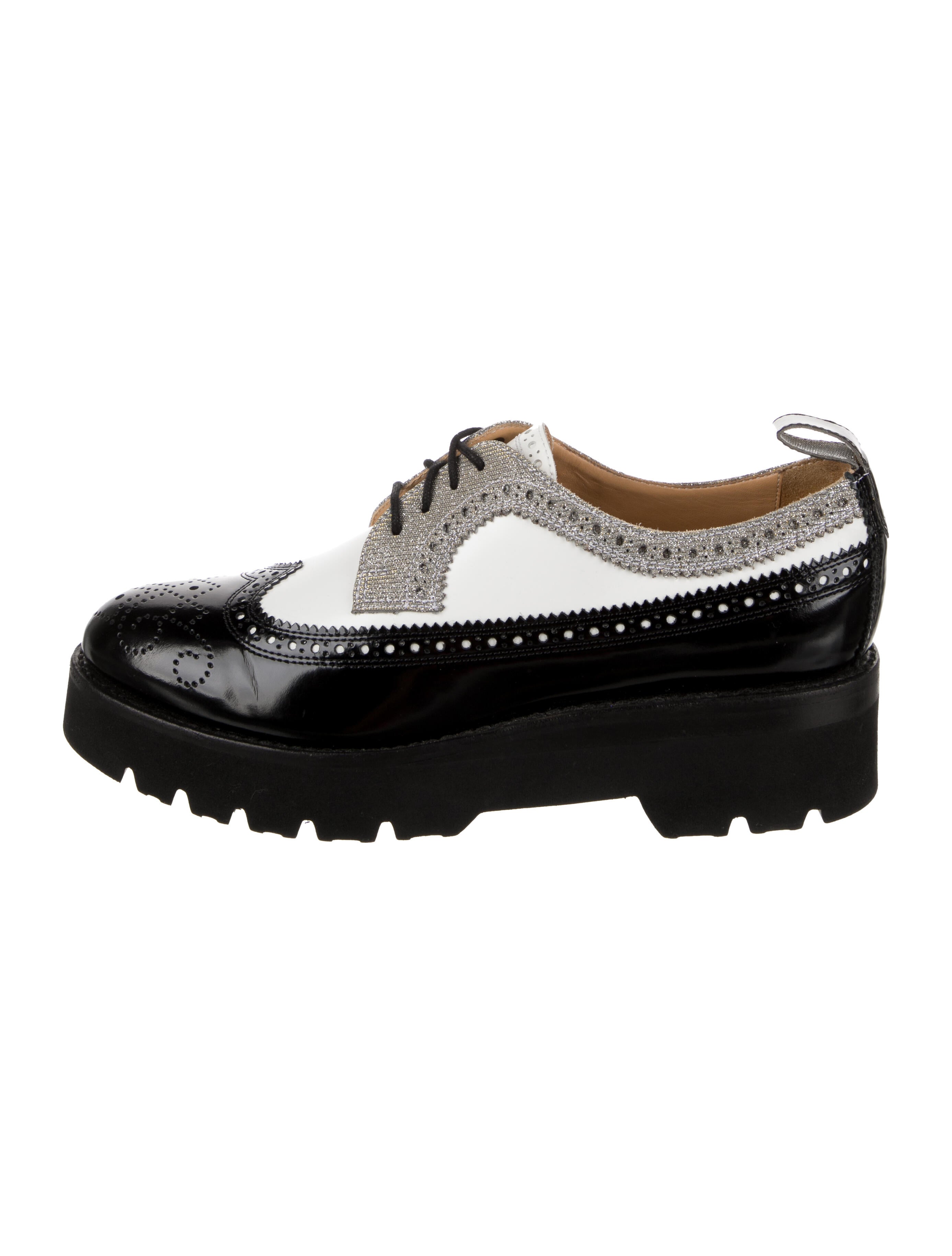 The Office of Angela Scott Leather Glitter Accents Oxfords