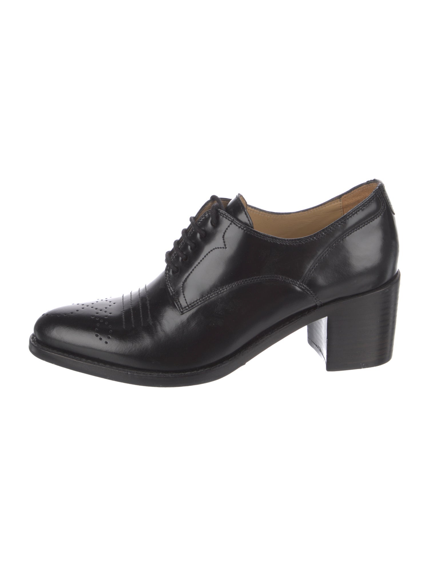 The Office of Angela Scott Leather Lasercut Accents Pumps