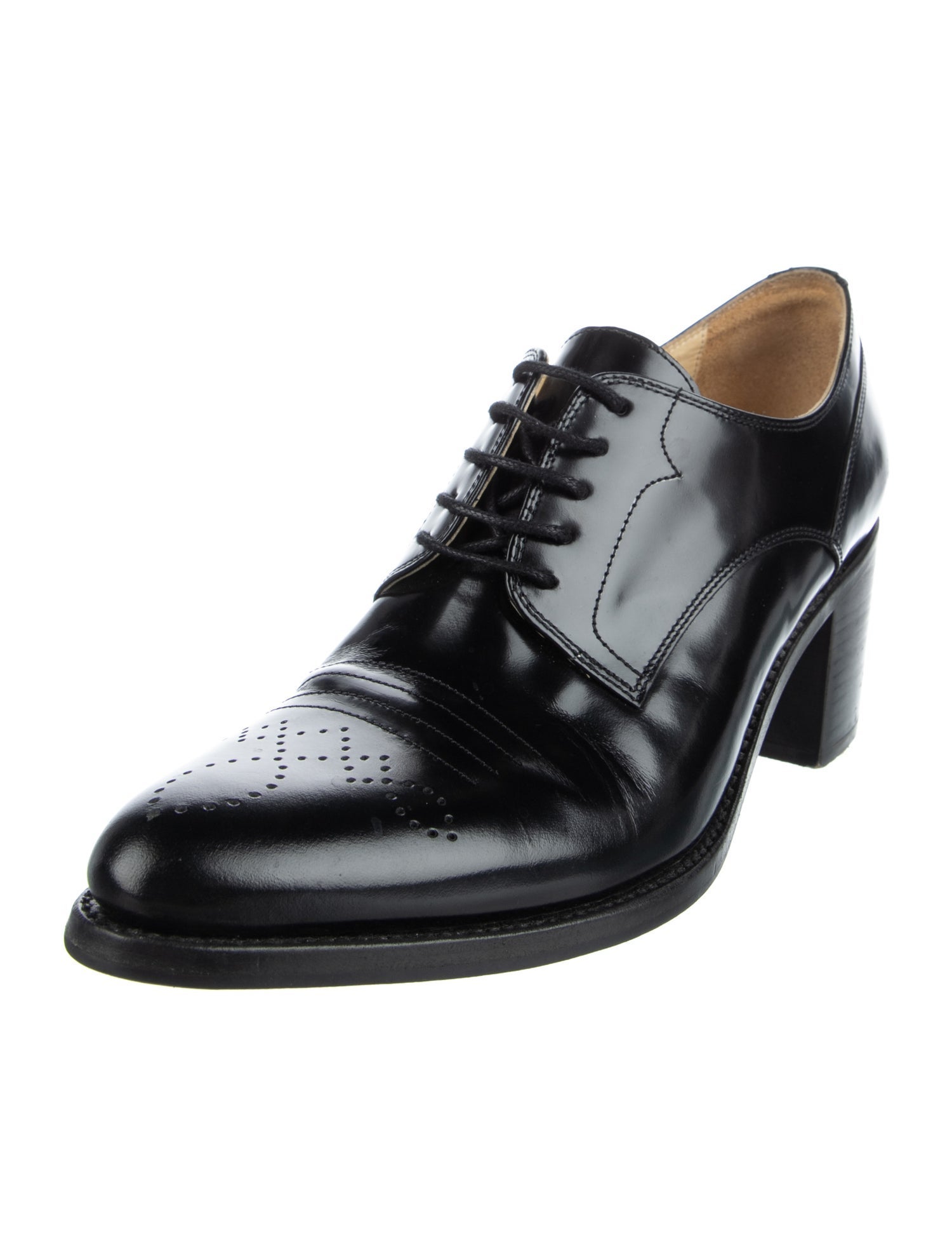 The Office of Angela Scott Leather Pumps