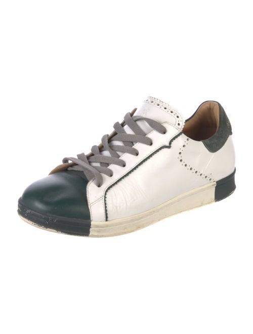 The Office of Angela Scott Leather Colorblock Pattern Sneakers