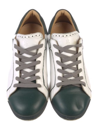 The Office of Angela Scott Leather Colorblock Pattern Sneakers