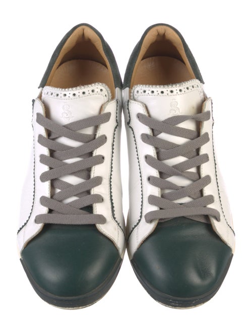 The Office of Angela Scott Leather Colorblock Pattern Sneakers