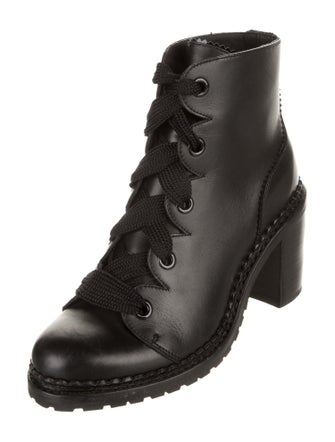 The Office of Angela Scott Leather Lace-Up Boots