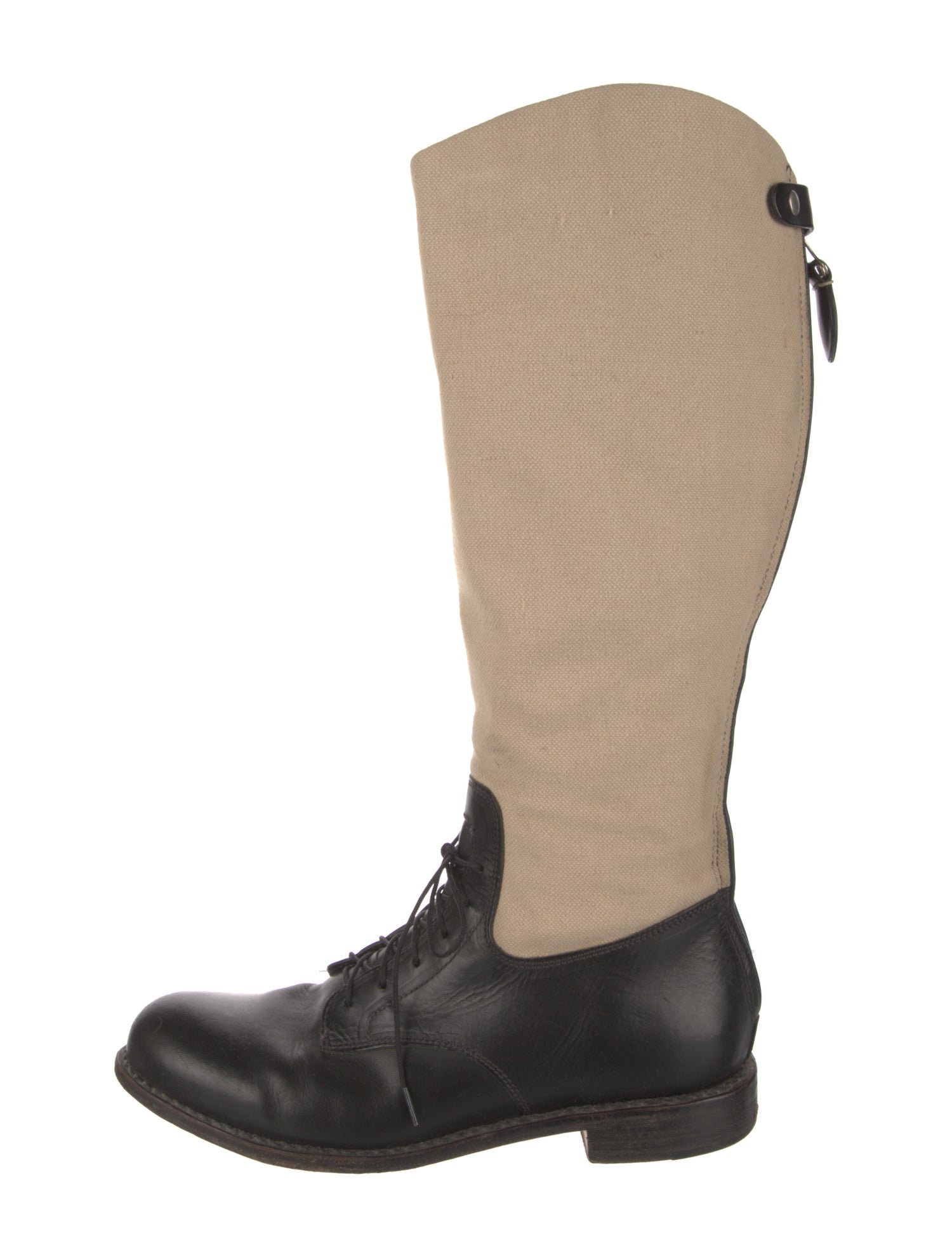 The Office of Angela Scott Canvas Colorblock Pattern Lace-Up Boots