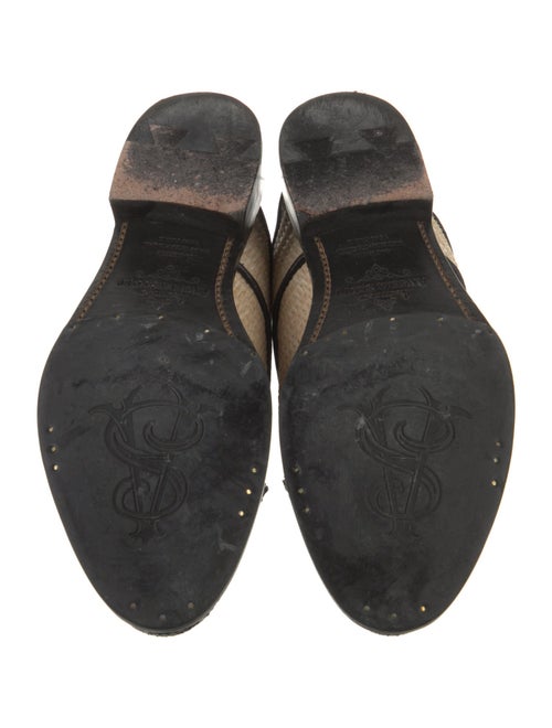 The Office of Angela Scott Straw Colorblock Pattern Mules