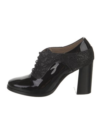 The Office of Angela Scott Patent Leather Sequin Embellishments Pumps