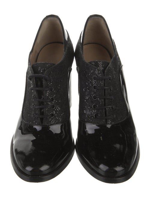 The Office of Angela Scott Patent Leather Sequin Embellishments Pumps