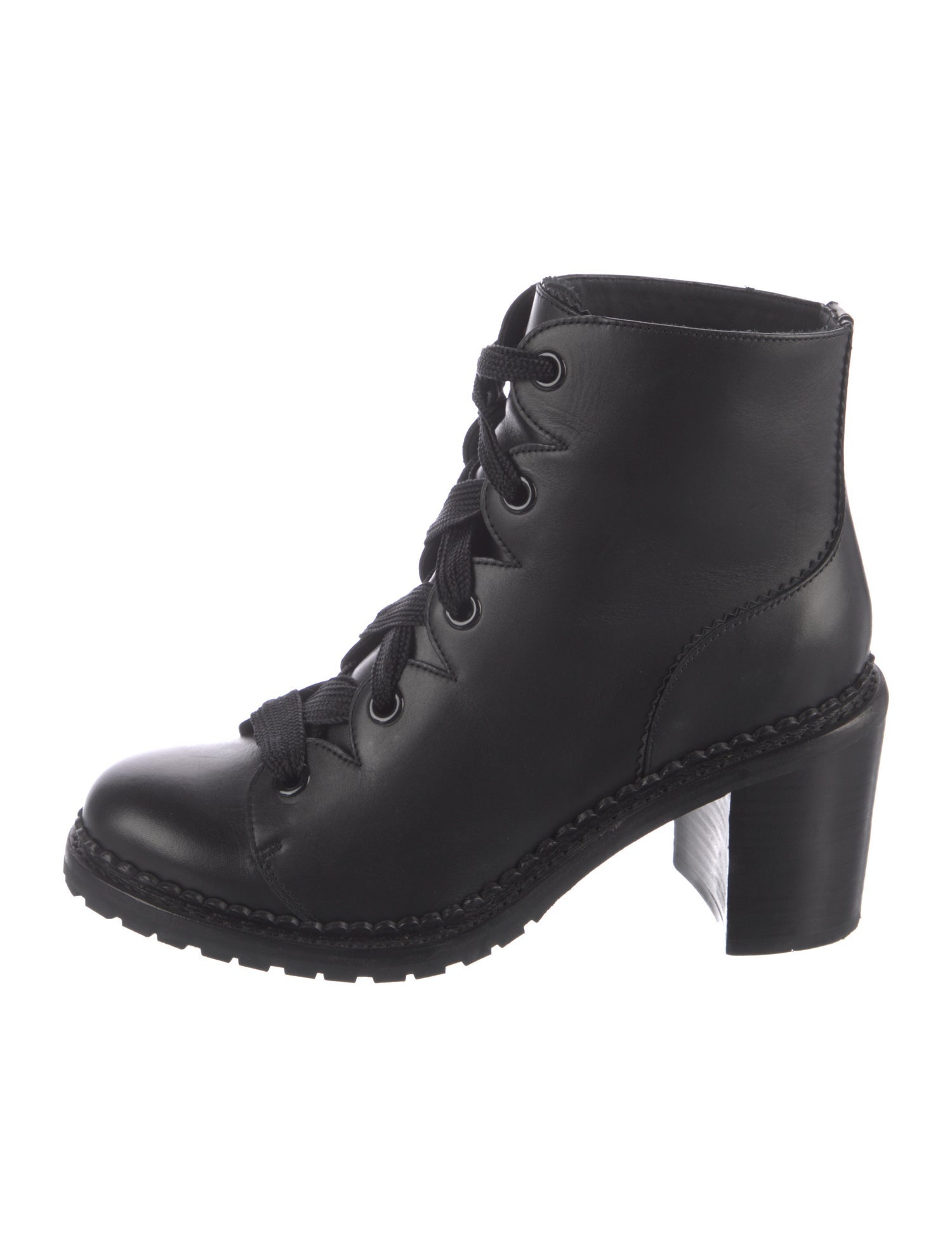 The Office of Angela Scott Leather Lace-Up Boots