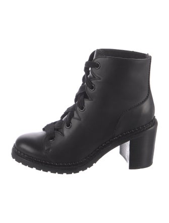 The Office of Angela Scott Leather Lace-Up Boots