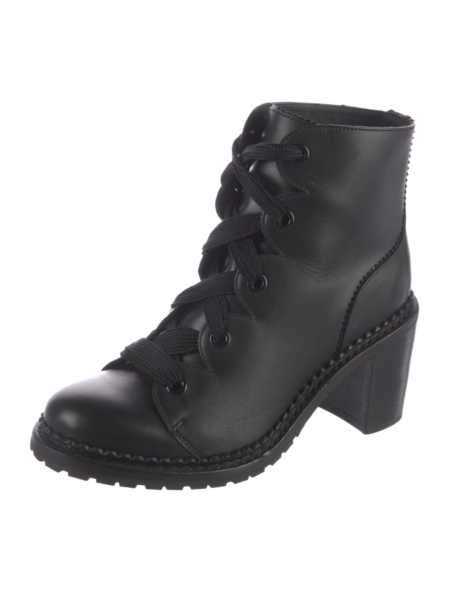 The Office of Angela Scott Leather Lace-Up Boots