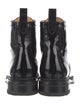 The Office of Angela Scott Patent Leather Lasercut Accents Combat Boots