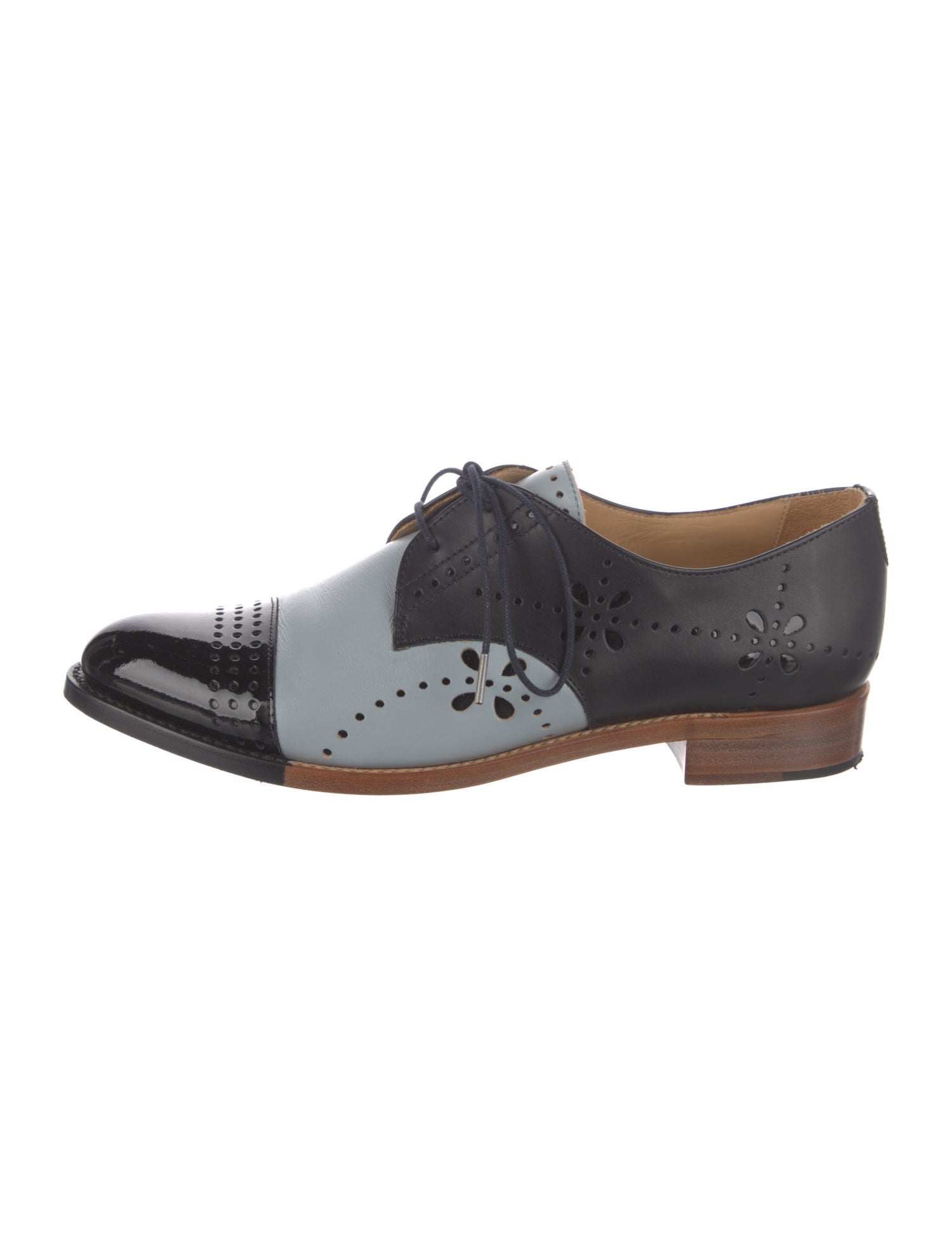 The Office of Angela Scott Leather Lasercut Accents Oxfords