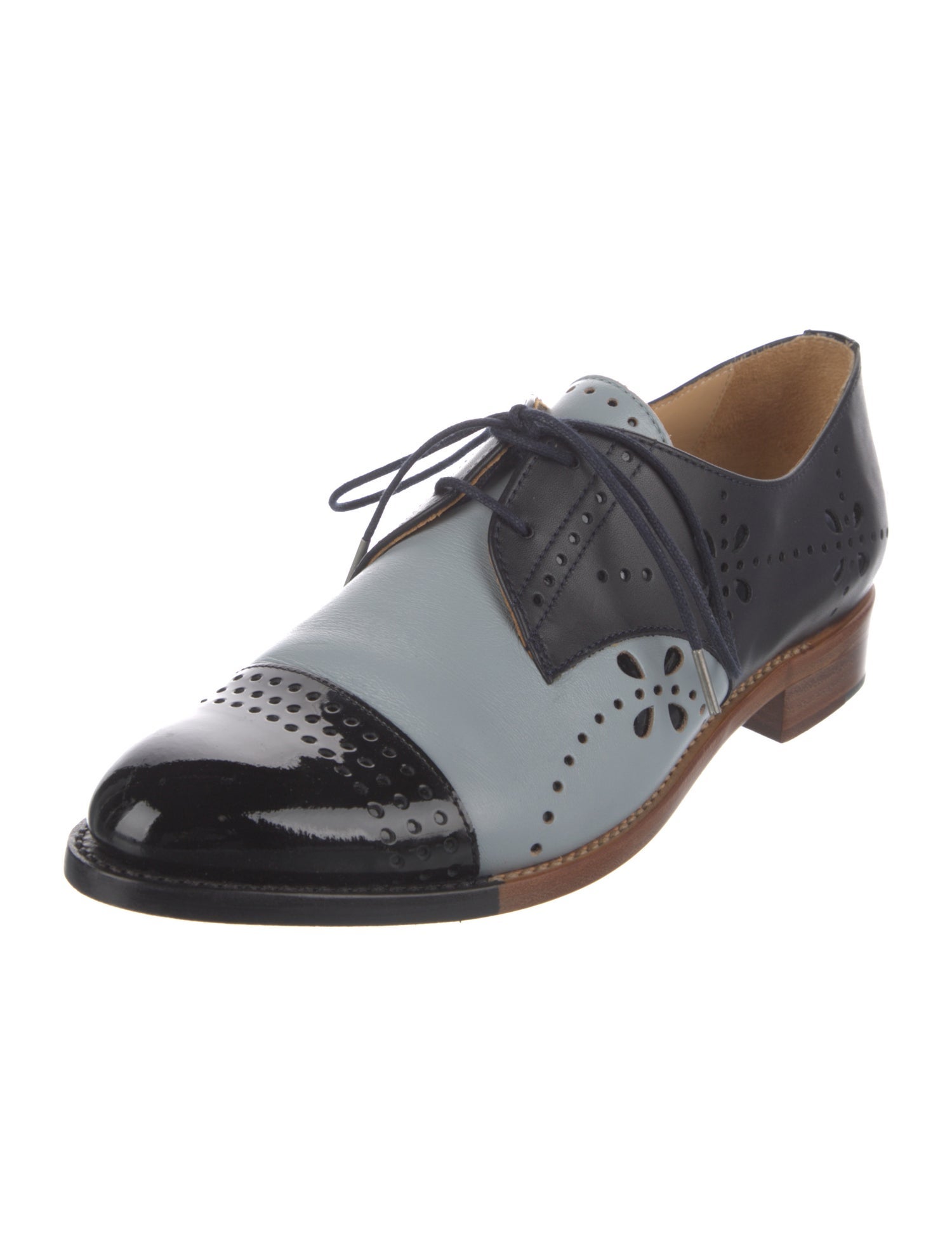 The Office of Angela Scott Leather Lasercut Accents Oxfords