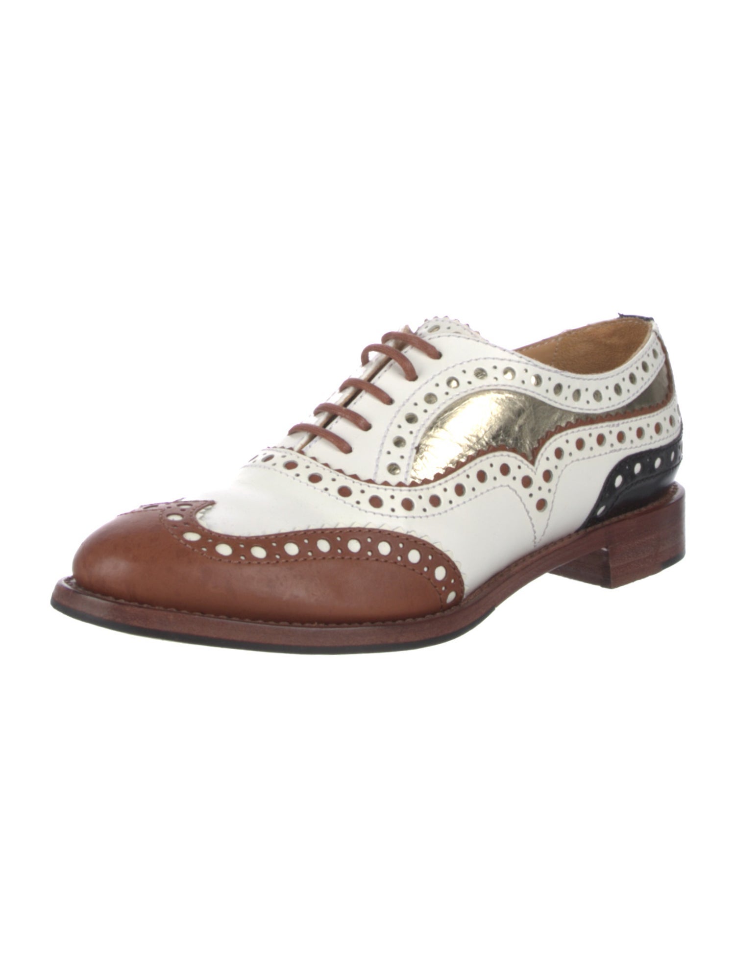 The Office of Angela Scott Leather Lasercut Accents Oxfords