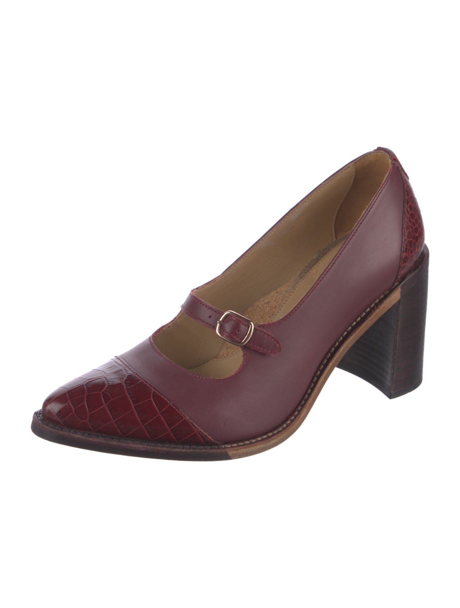 The Office of Angela Scott Leather Pumps