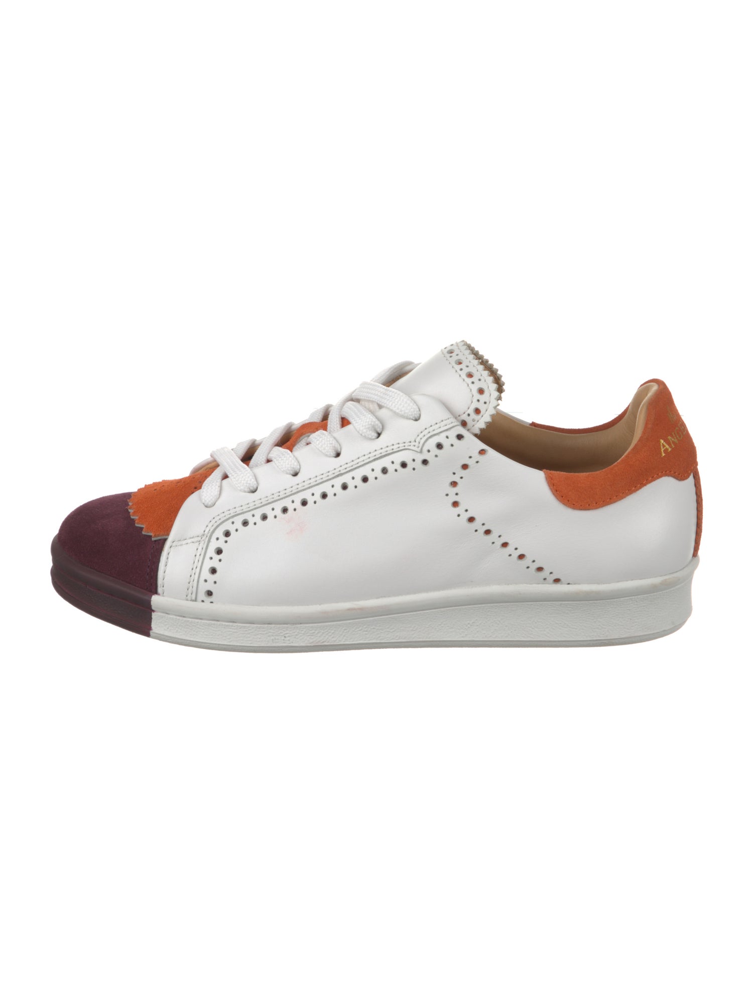 The Office of Angela Scott Leather Lasercut Accents Sneakers