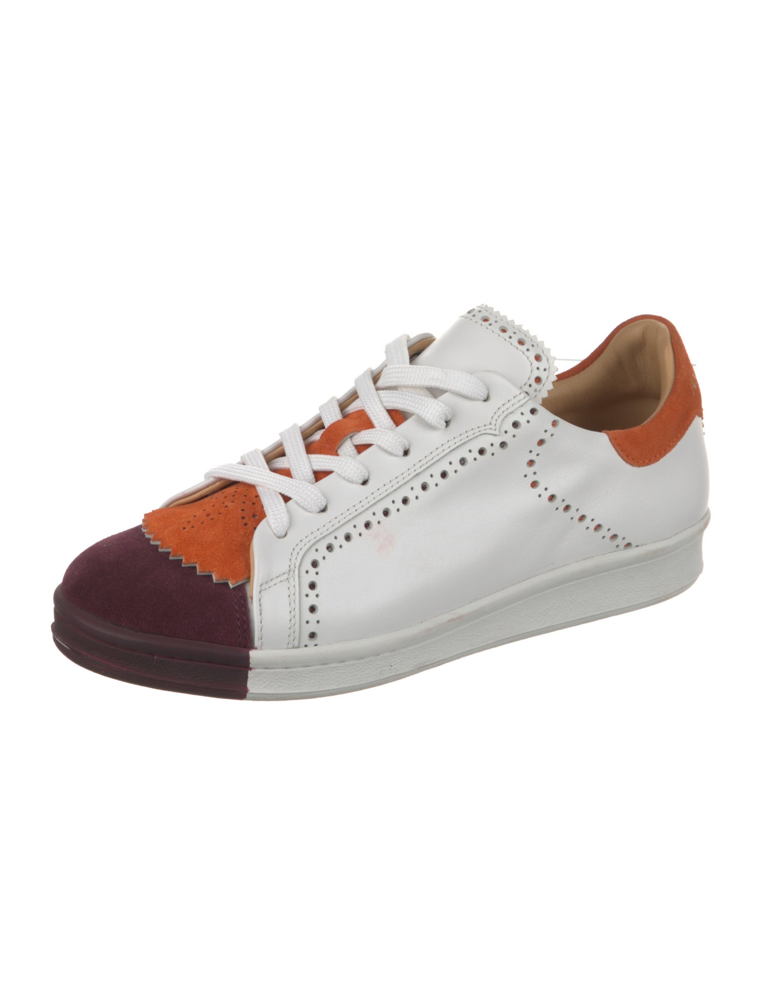 The Office of Angela Scott Leather Lasercut Accents Sneakers