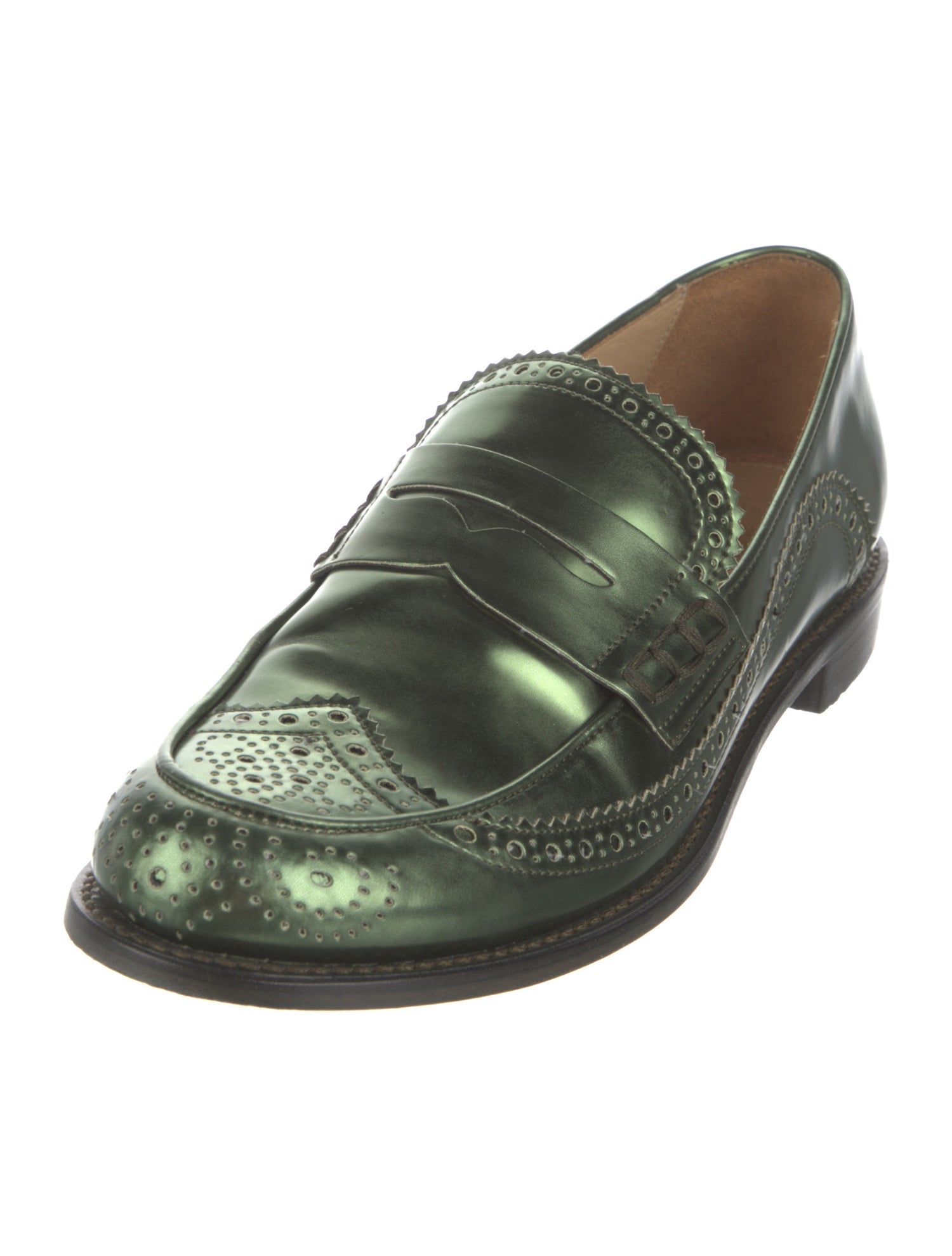 The Office of Angela Scott Leather Lasercut Accents Loafers