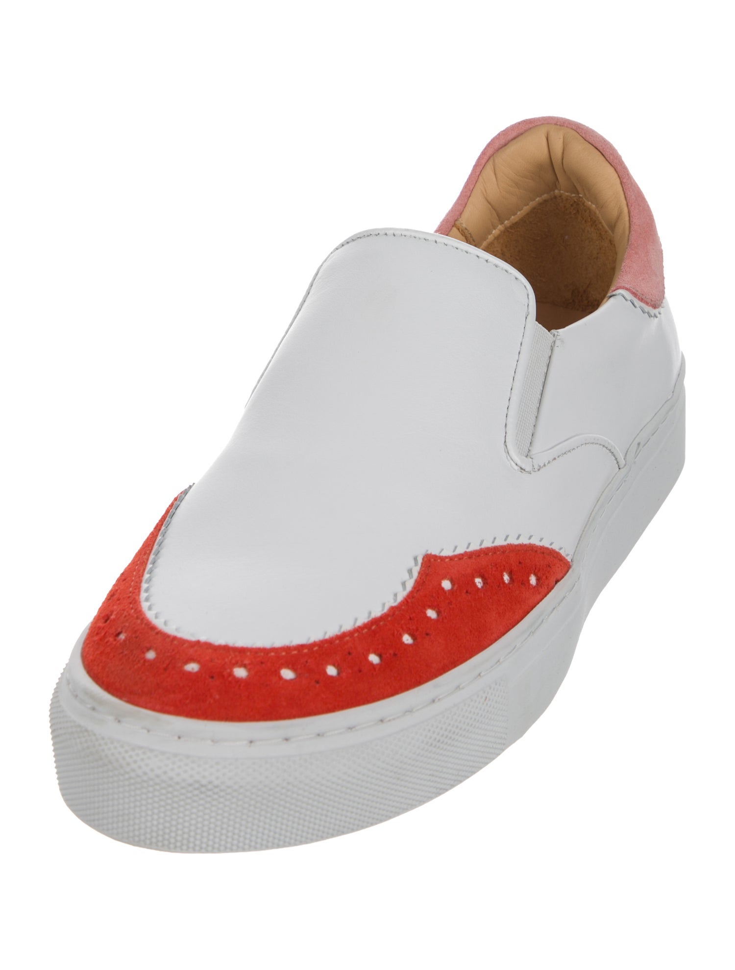 The Office of Angela Scott Leather Lasercut Accents Sneakers