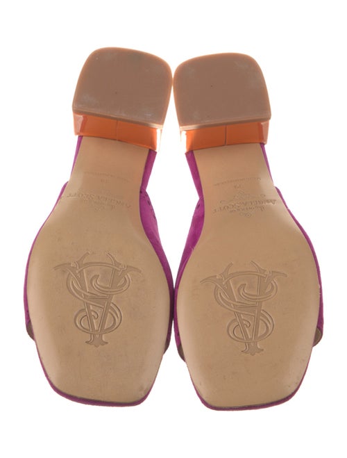 The Office of Angela Scott Suede Fringe Trim Accent Slides