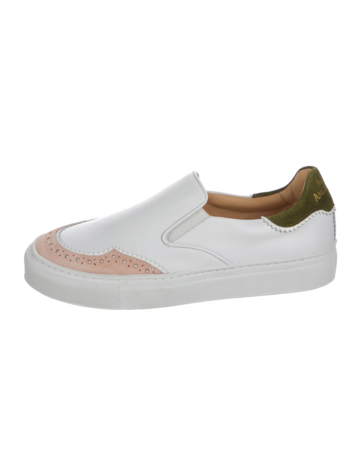 The Office of Angela Scott Leather Lasercut Accents Sneakers