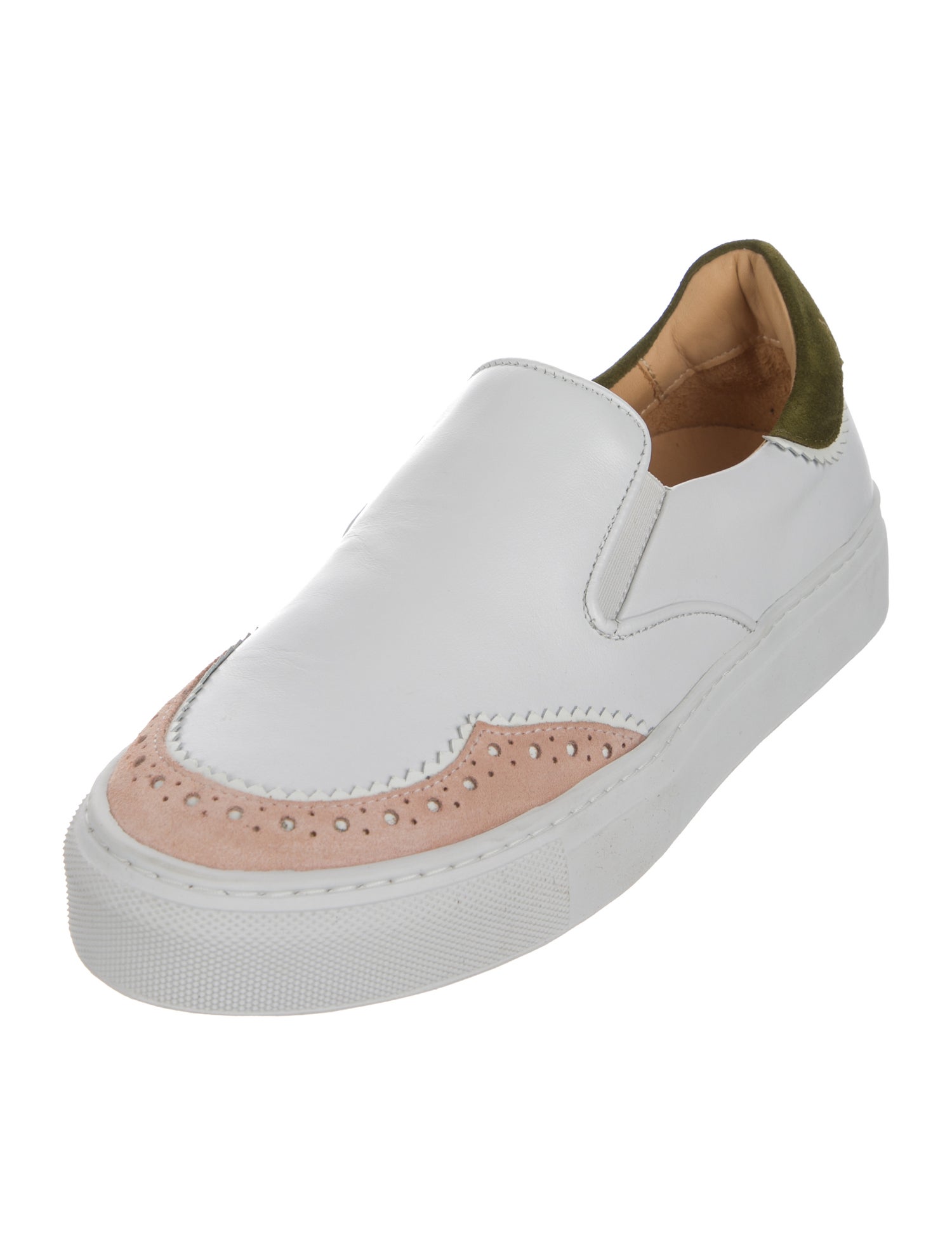 The Office of Angela Scott Leather Lasercut Accents Sneakers